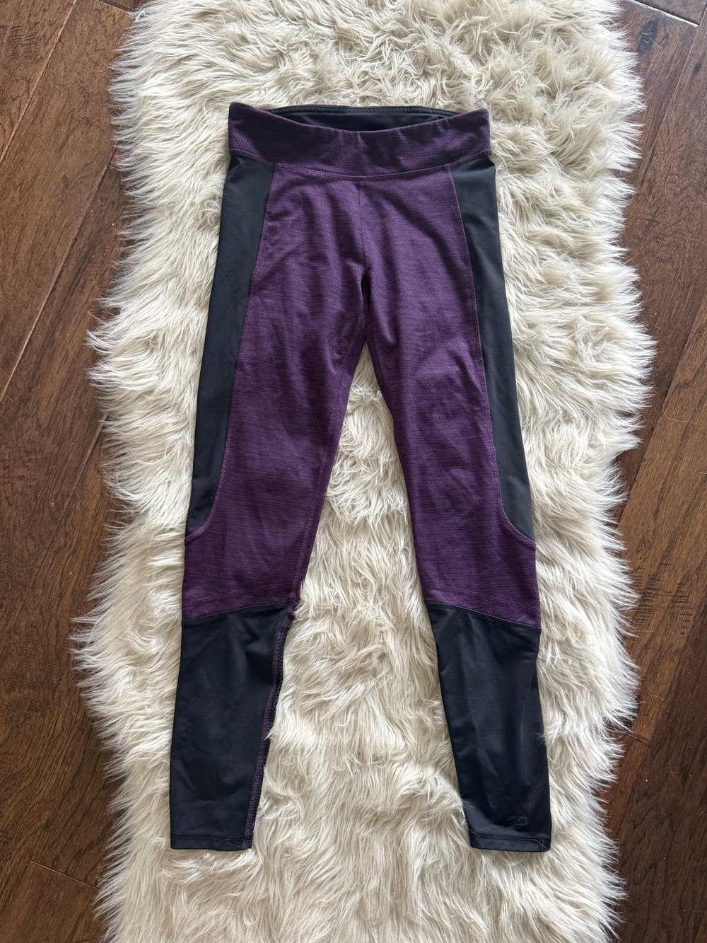 Champion Purple and Black Colorblock Athletic Leggings